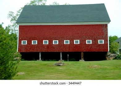 A large red barn