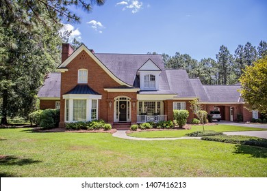 Large Red Brick Traditional Colonial Home House on a large Wooded lot in the south