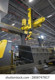 Large robotic welding complex with different types of welding.  Implementation of modern technologies and automation in production.