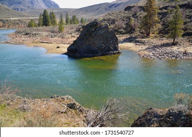 Large Rock On The Similkameen River In Okanogan County Of Washington State