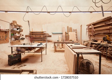Large room as a workshop of a joinery or joinery