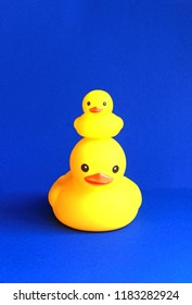 Large Rubber Duck With A Small Duckling On Its Head, 