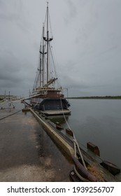 Large Sail Boat At The Docks Of Brunswick, GA, USA.