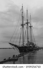 Large Sail Boat At The Docks Of Brunswick, GA, USA.