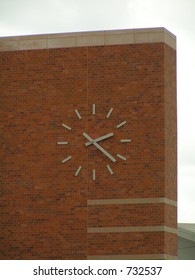 LARGE SCALE CLOCK ON SIDE OF BUILDING