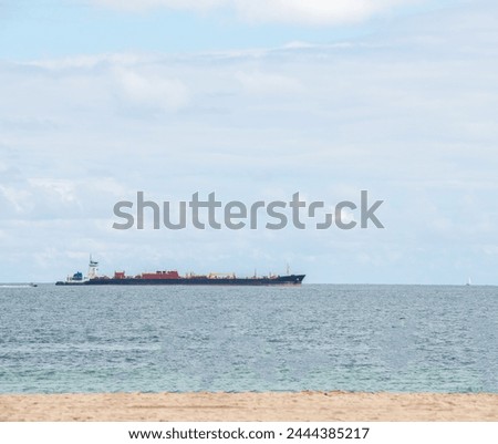 Large ship in Atlantic Ocean Miami Florida