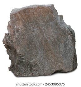 Large single flat stone on a white background