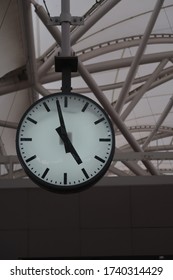 
large sized clock at the train station