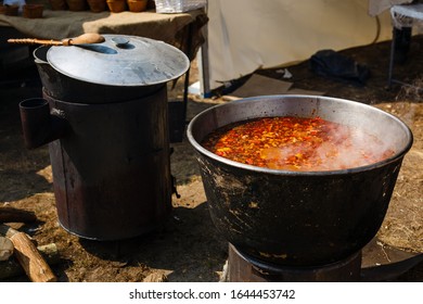 Large Soup Pot With Rising Steam