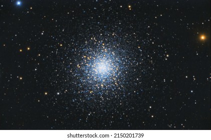 The large star cluster of Hercules in the constellation of Hercules, taken with an amateur telescope