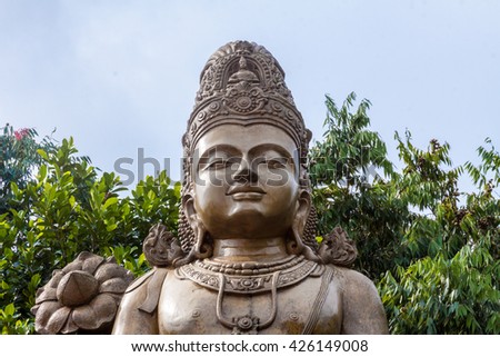 A large statue of Maitreya, the future Buddha, at Kelaniya temple, Sri Lanka
