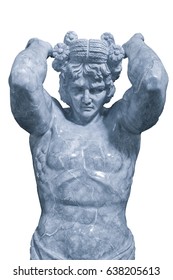 Large Statue Of Stone Marble Male Atlas Holding Sky