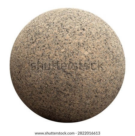 A large stone ball or sphere on a white background. Isolate of a round stone.