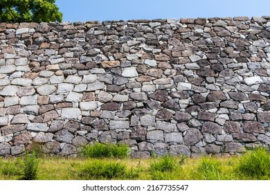 Large Stone Wall That Remains In The Castle Ruins