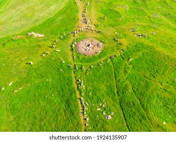 Large Stones In A Field With Round Holes In Karahunj - Armenian Stonehenge, Zorats Karer, Armenia Top View