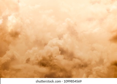 A Large Storm Formed, Powdered Dust And Sand On The Ground Were Blown Into The Clouds, Causing The Orange Glow To Look Horrible. Extreme Weather Events.