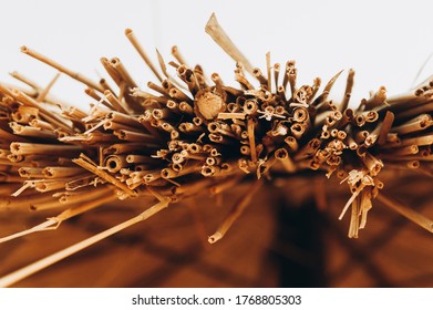 large straw or cable macro shooting, copy sapce