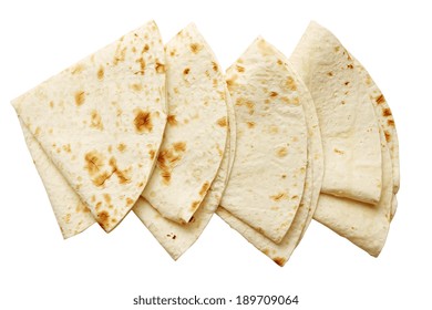 Large Thin Pita Bread, Isolated On White Background