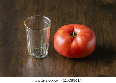 Large tomato and glass