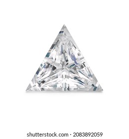Large Triangular Trillion Cut Diamond Isolated on White Background