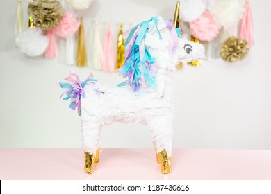 Large Unicorn Pinata Little Girls Birthday Stock Photo 1187430616 ...