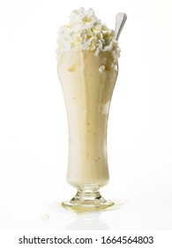 Large Vanilla Milkshake On White Background