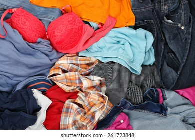 Large Variety Unironed Clothes Full Frame Stock Photo (Edit Now) 261723836