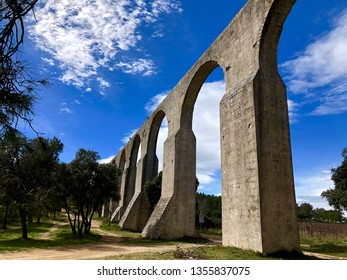 Large View Of Castries Aqueduct In Hérault France