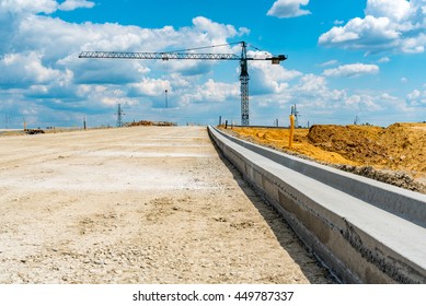 Large View On The New Road Construction Site