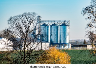 Large View On The Silos Of The Biofuel Factory