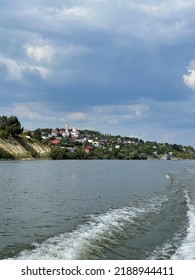 Large Village With A Church On The Banks Of The Volga River. Klyuchishchi, Russia