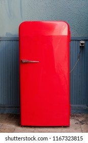 Large Vintage Red Fridge