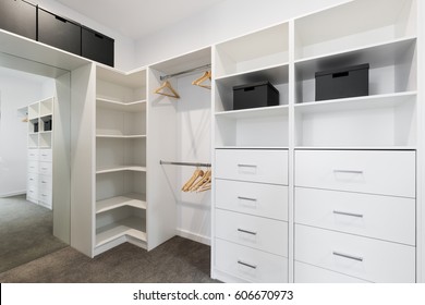 Large Walk In Wardrobe Cabinetry Detail In New Home