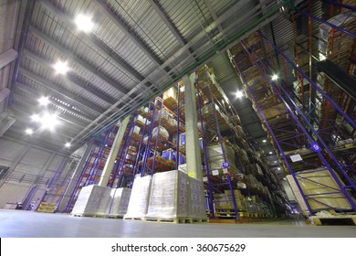 large warehouse with tiered storage of printing products in typographic complex  - Shutterstock ID 360675629