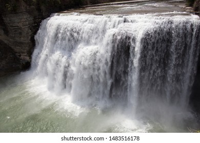 Large waterfall with a powerful flow