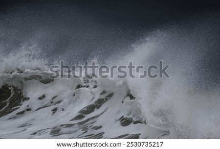 Large waves with spume created by strong winter winds