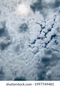 A large white Cirrocumulus clouds hovering in the air In the blue sky at Bangkok, Thailand. Nofocus