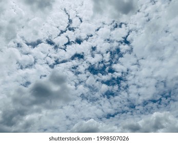 A large white Cirrocumulus clouds hovering in the air In the blue sky at Bangkok, Thailand. Nofocus