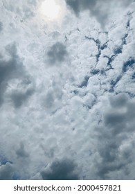 A large white Cirrocumulus clouds hovering in the air In the blue sky at Bangkok, Thailand. Nofocus