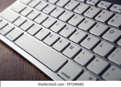 Large White Computer Keyboard Close Up Keys