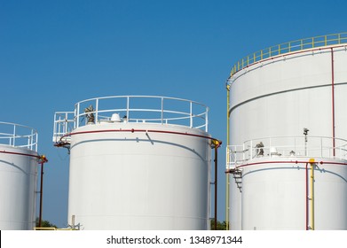 Large White Industrial Tanks Petrol Oil Stock Photo 1257828688 