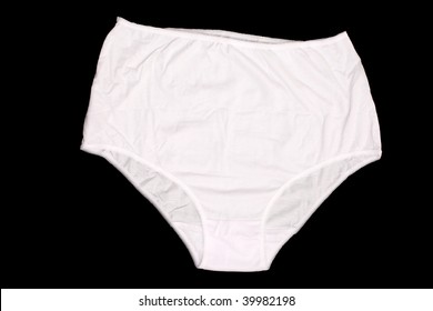 Large white pair of granny pants isolated on black