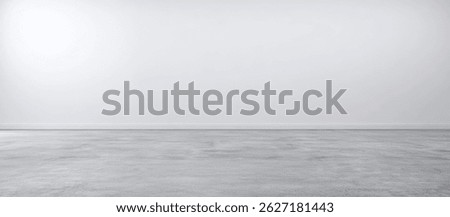 Large white wall in an empty room with concrete floor