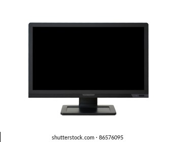 Large Wide-angle LCD Computer Monitor/ Television Isolated On White Background.