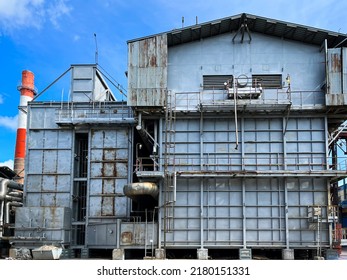 Large-capacity Ammonia Production Workshop At A Petrochemical Plant With Copyspace. Appearance Of A Tubular Furnace (primary Natural Gas Reforming Furnace)