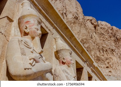 Larger Than Life Statue At The Entrance Of  The Hatshepsut Temple