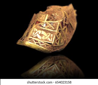 largest hoard of Anglo-Saxon gold ever found, digital edit with reflection