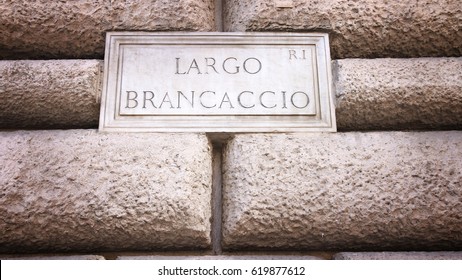 Largo Brancaccio - Street Sign In Rome, Italy