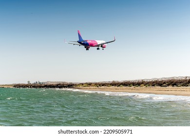 Larnaca, Cyprus - September 09, 2022: Airbus Of Wizz Air Airlines Landing At Glafcos Clerides Airport