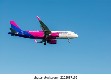 Larnaca, Cyprus - September 10, 2022: Airbus A320-232 Of Wizz Air Airlines Landing At Glafcos Clerides Airport